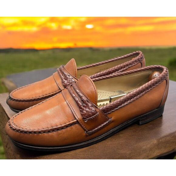 Allen Edmonds AE Newcomb USA Shoes Brown Leather Loafers Mens 10.5 Fast Ship main image 5